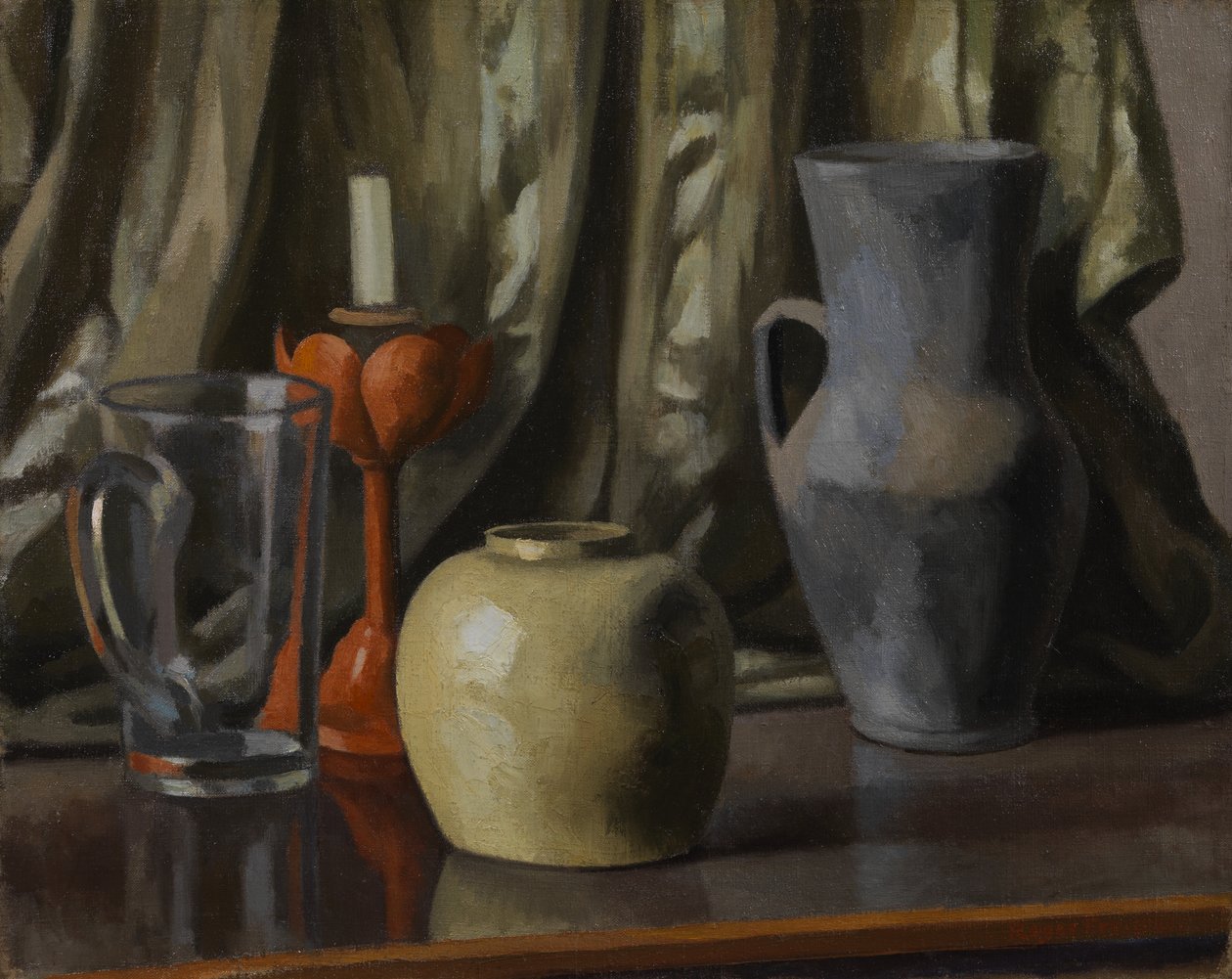 Stilleben med ljus och lerkrukor, 1921 av Roger Eliot Fry