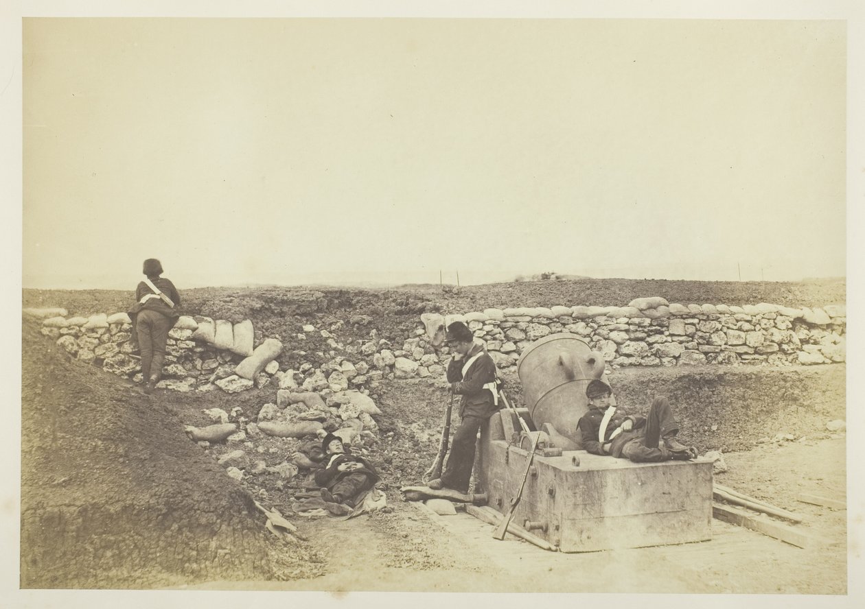 En lugn dag i granatkastarbatteriet av Roger Fenton