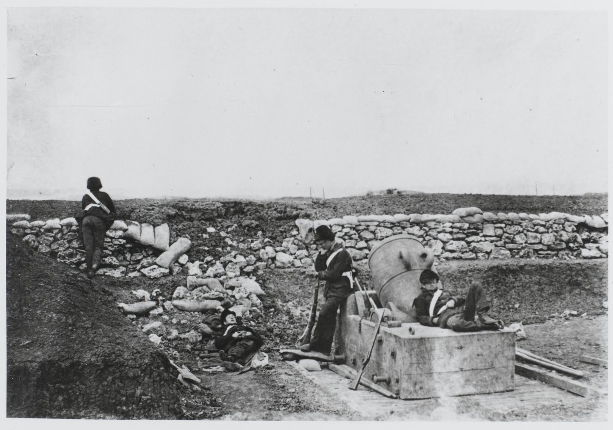 "En lugn dag i Mortar Battery, Krim av Roger Fenton