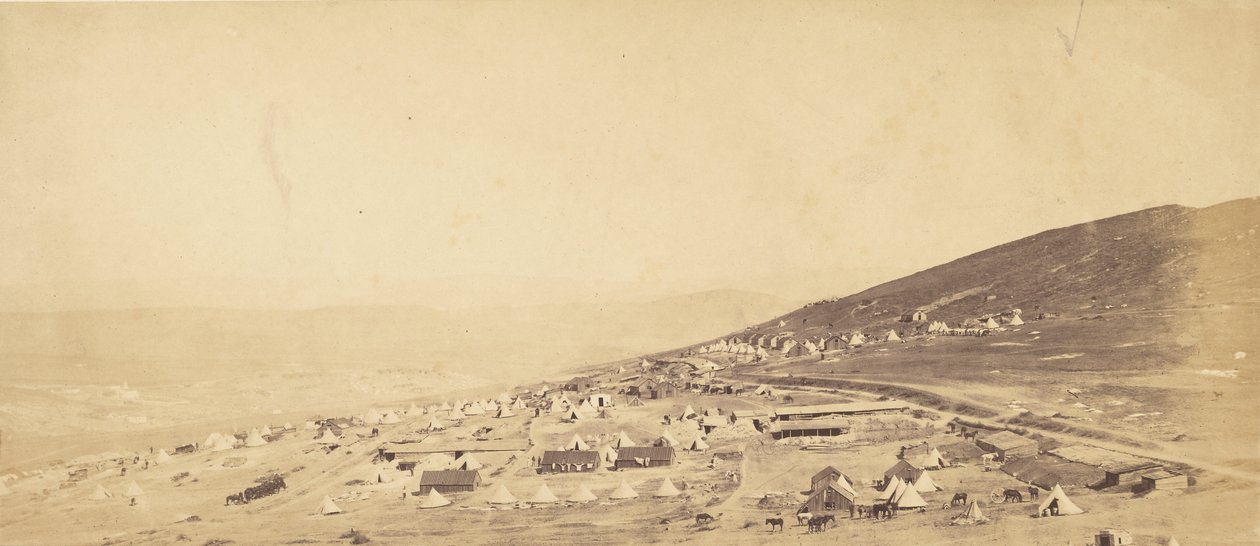 Läger för 4:e lätta dragonerna, officersbostäder. av Roger Fenton