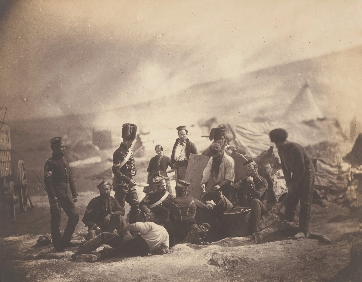 De 8:e husarernas matlagningshus, 1855. av Roger Fenton