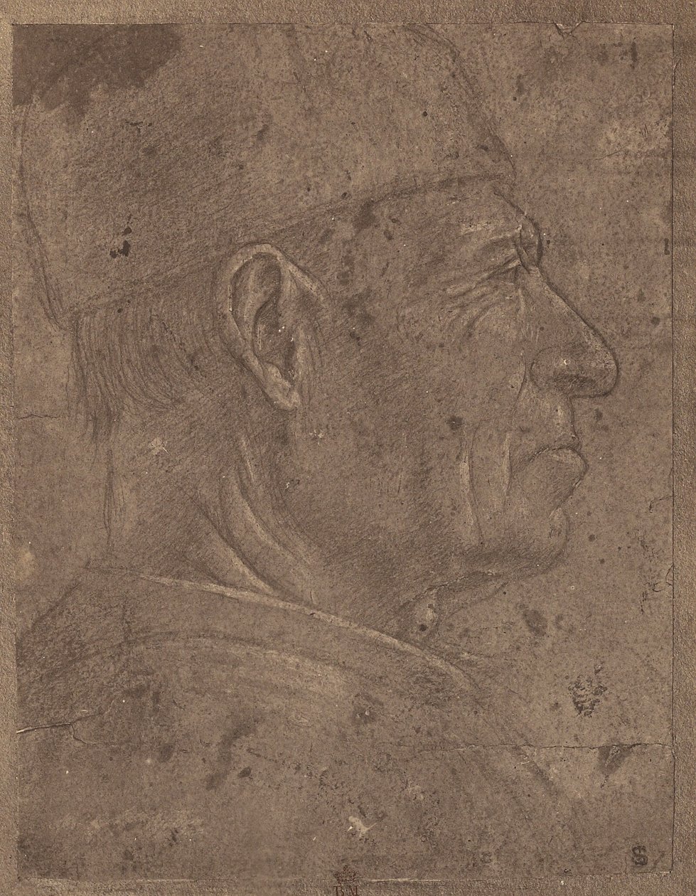 [Teckning av ett manshuvud i profil av Agnolo Gaddi] av Roger Fenton