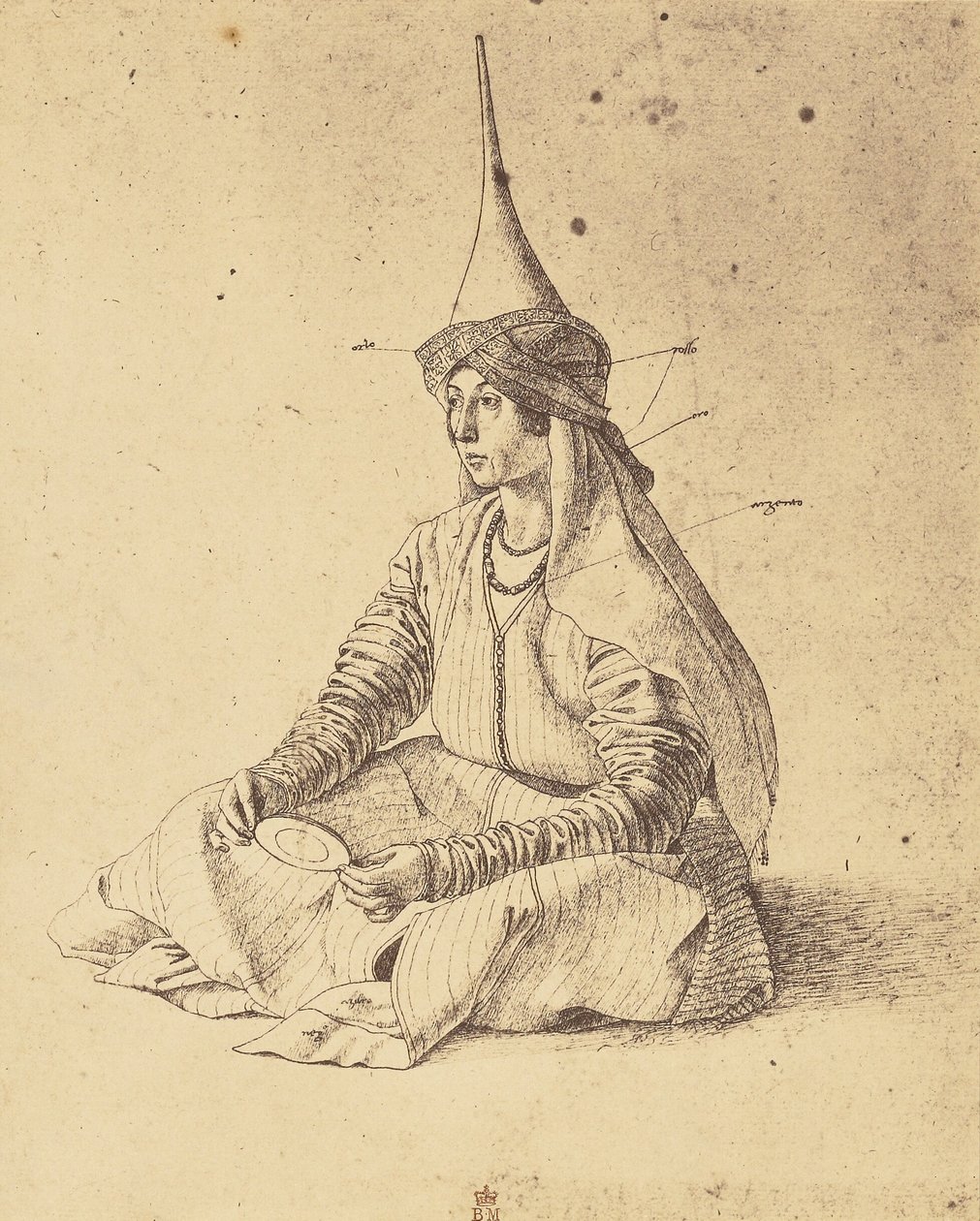 [Teckning av en sittande turkisk kvinna av Gentile Bellini] av Roger Fenton