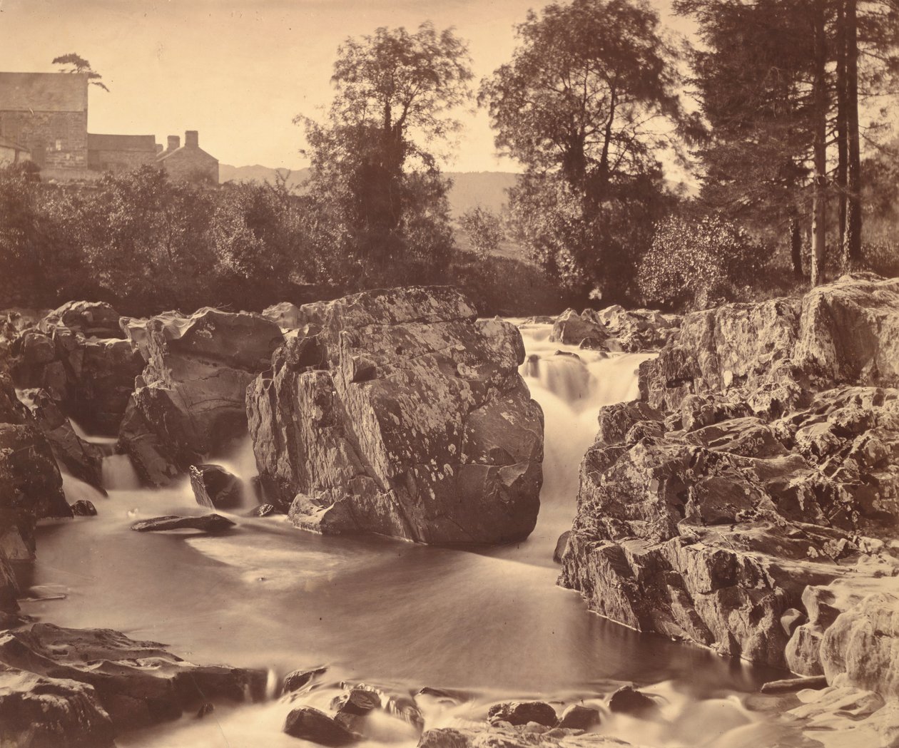 Falls of the Llugwy, vid Pont-y-Pair, 1857. av Roger Fenton