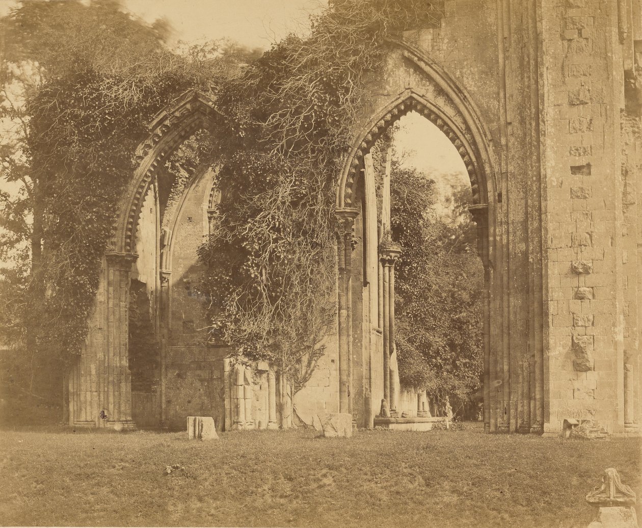 Glastonbury Abbey, valvbågar i norra sidoskeppet av Roger Fenton