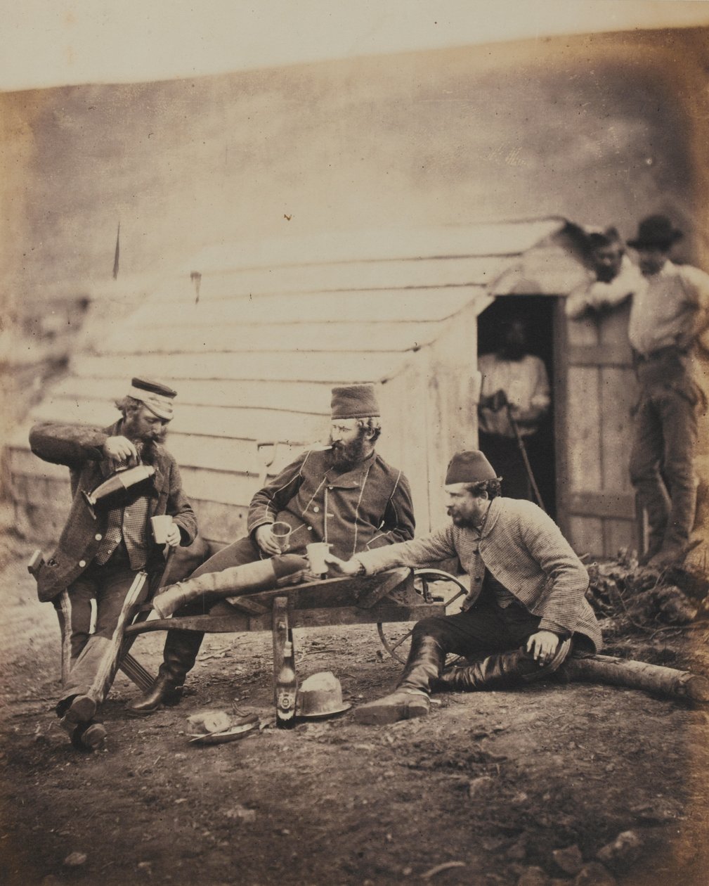 Hardships in the Camp, från ett album med 52 fotografier associerade med Krimkriget, 1855 av Roger Fenton