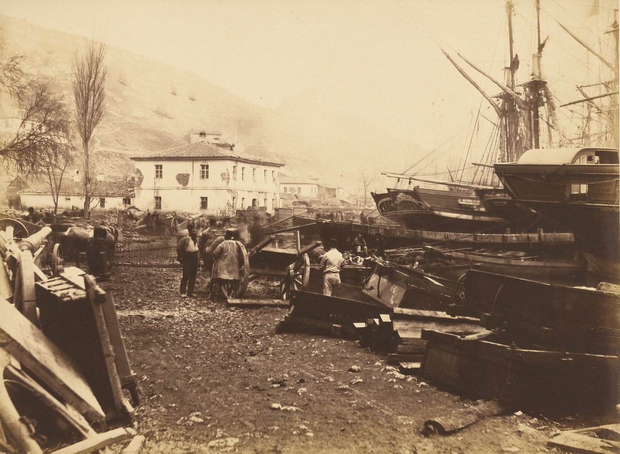 Landningsplats, Ordnance Wharf, Balaklava av Roger Fenton