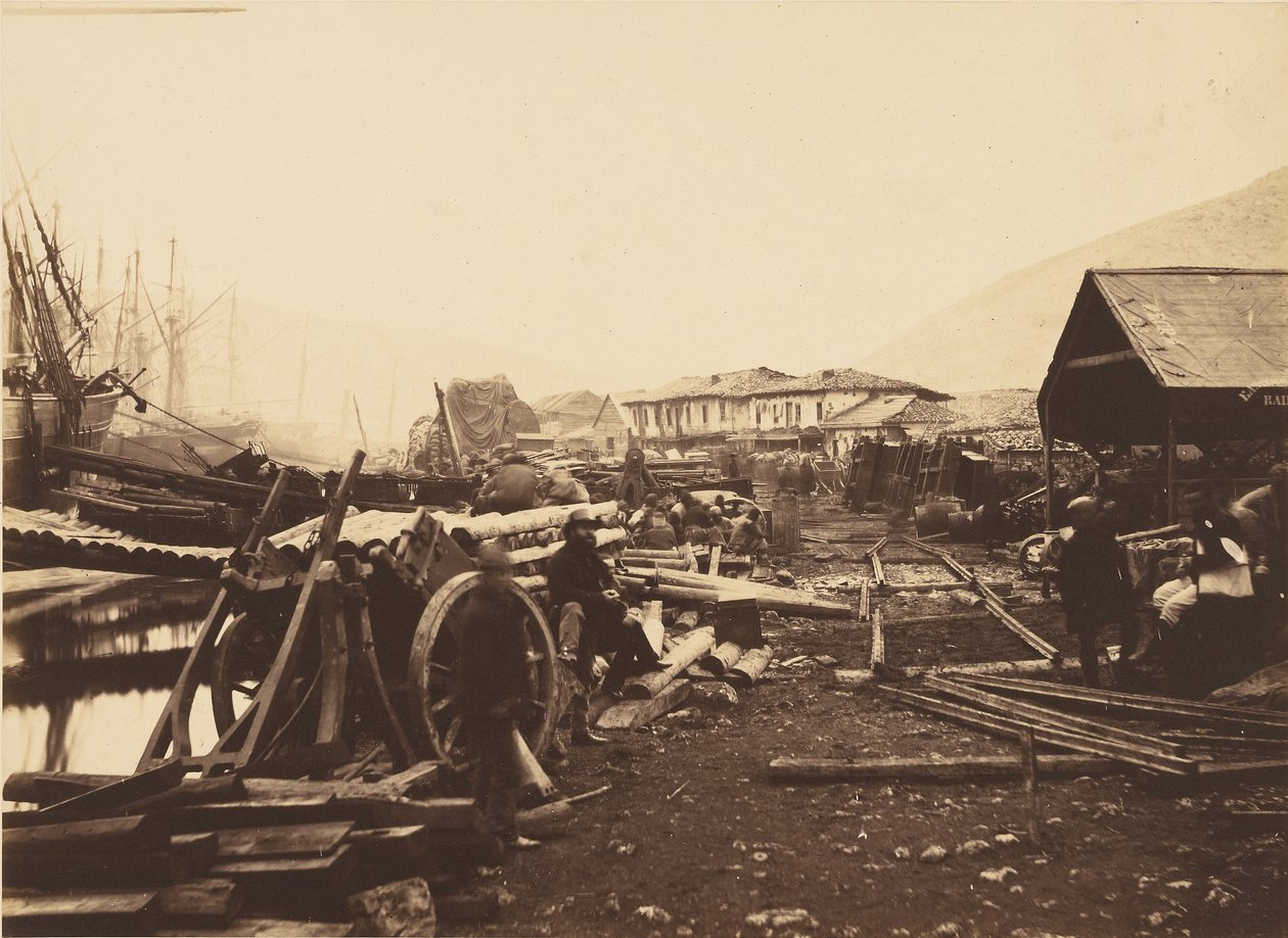 Landing Place Järnvägsbutiker, Balaklava av Roger Fenton