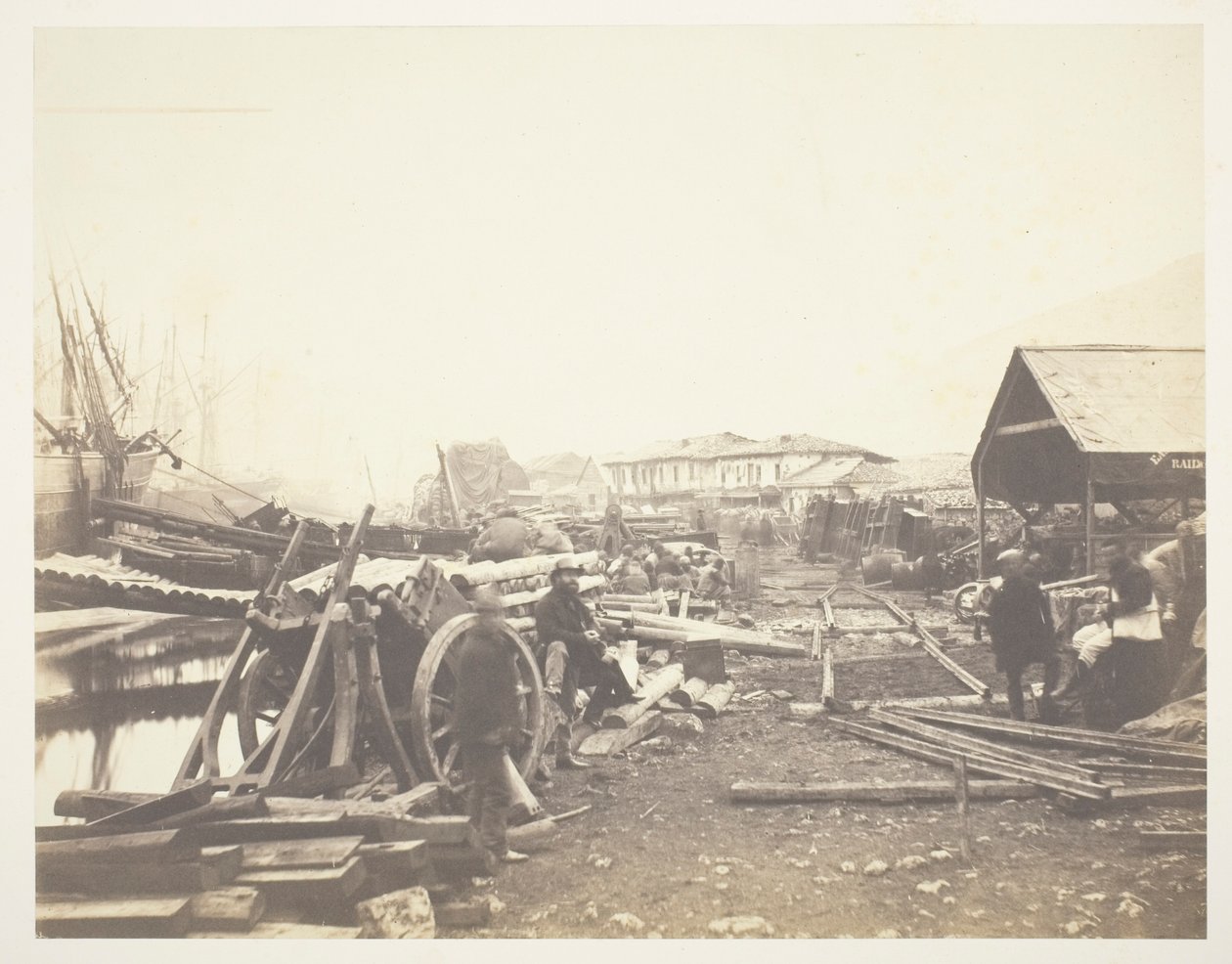 Landningsplats, järnvägsmagasin, Balaklava av Roger Fenton