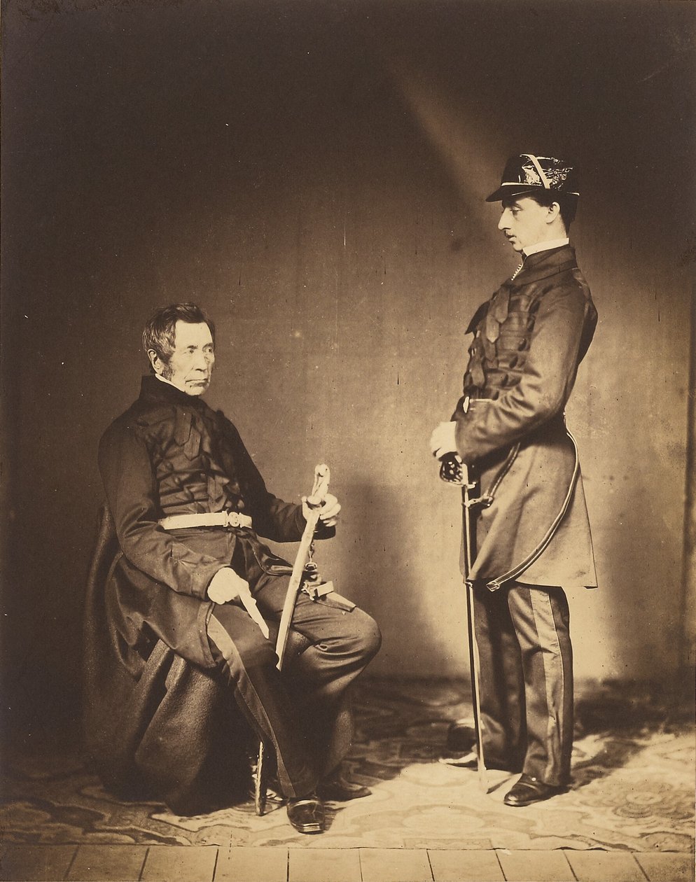 Generallöjtnant Sir J. Burgoyne, G.C.B. och löjtnant Stopford, A.D.C. av Roger Fenton