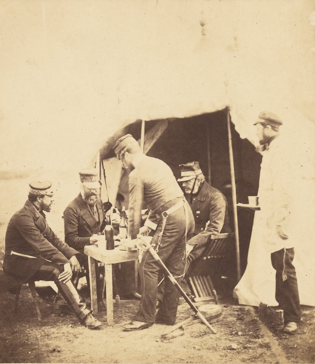 Generalmajor Garrett och officerare från det 46:e av Roger Fenton