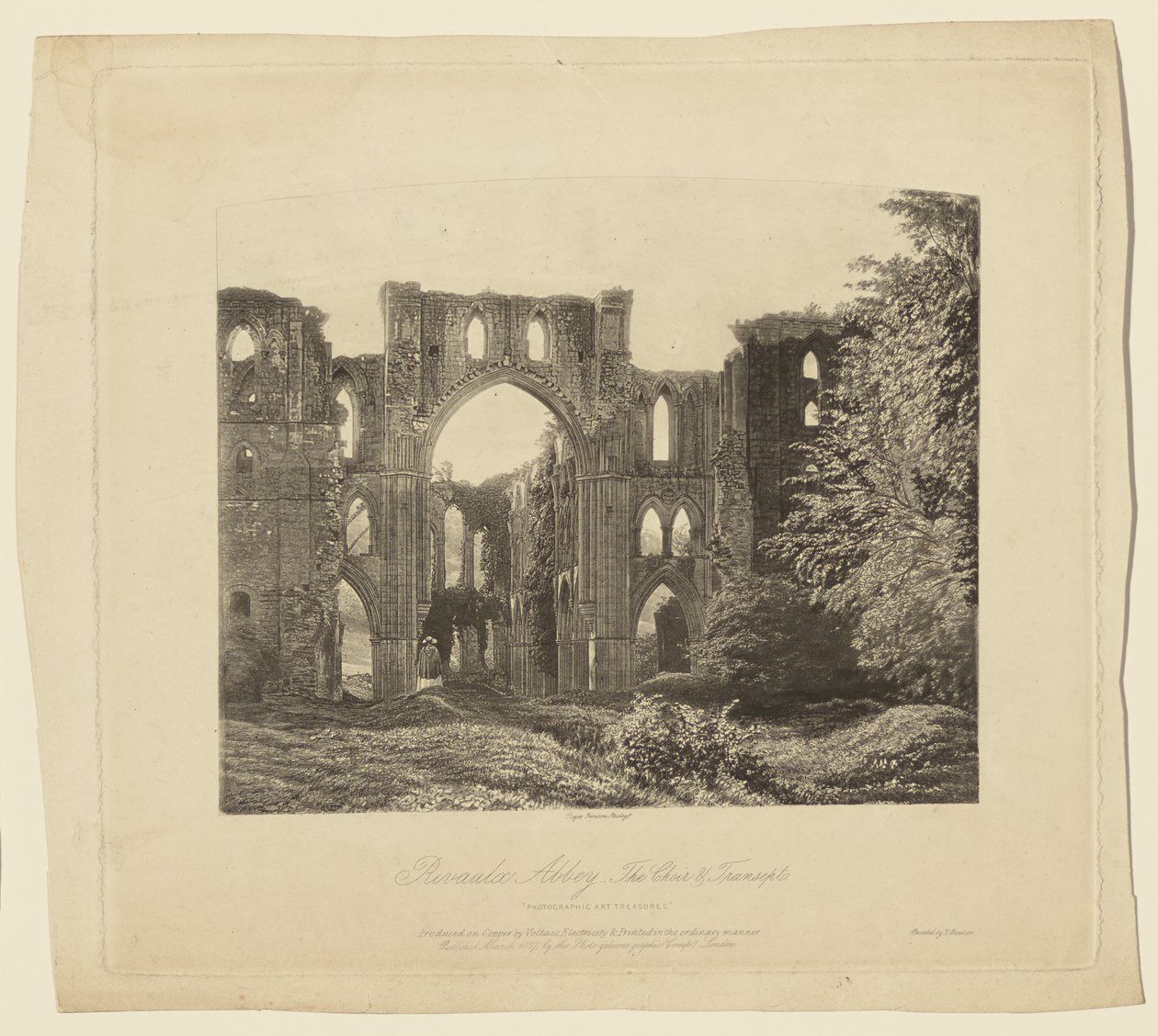 Rivaulx Abbey, koret och tvärskeppet av Roger Fenton