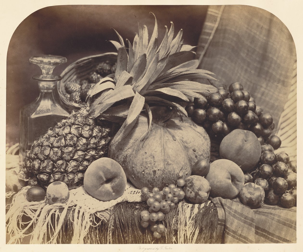 Stilleben med frukt och karaff av Roger Fenton