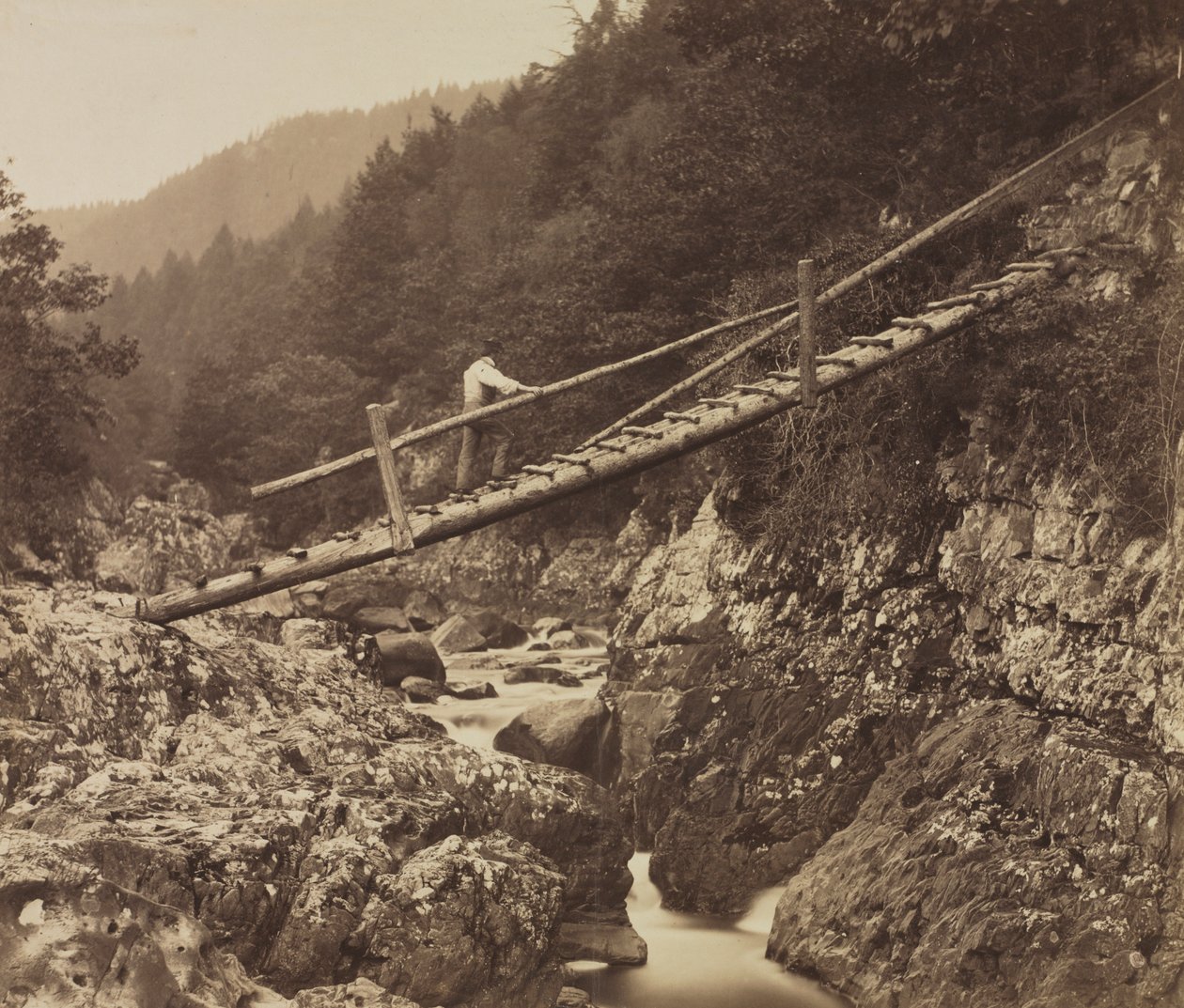 Miners Bridge, på Llugwy, norra Wales, 1857. av Roger Fenton