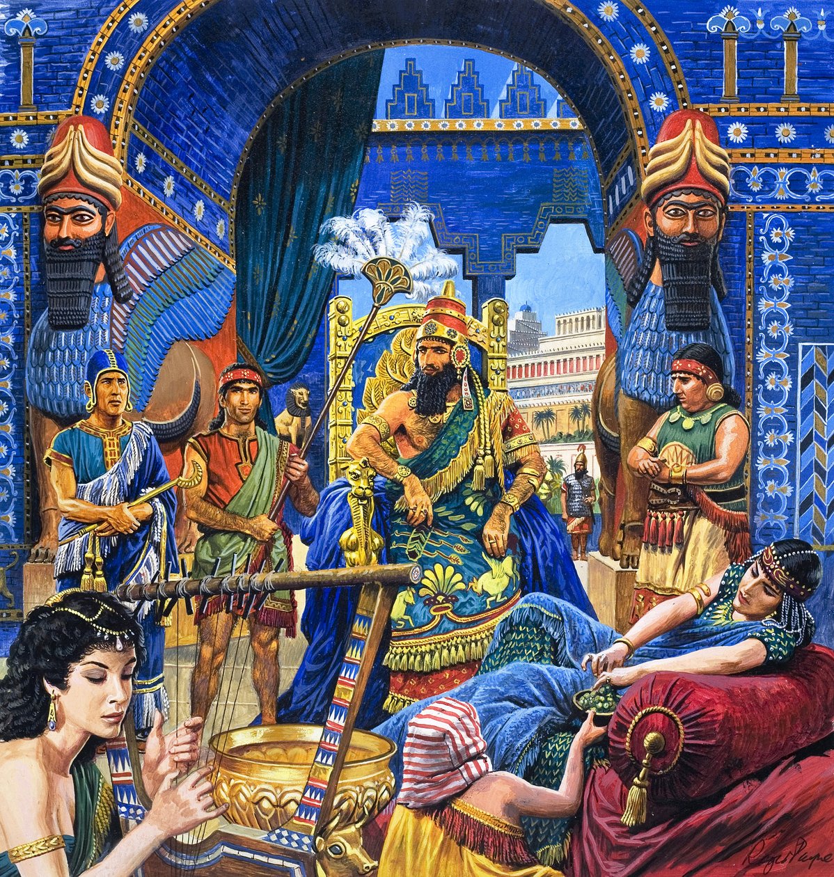 Storhetens sista dagar, ur "Babylon the Mighty" (gouache på papper) av Roger Payne