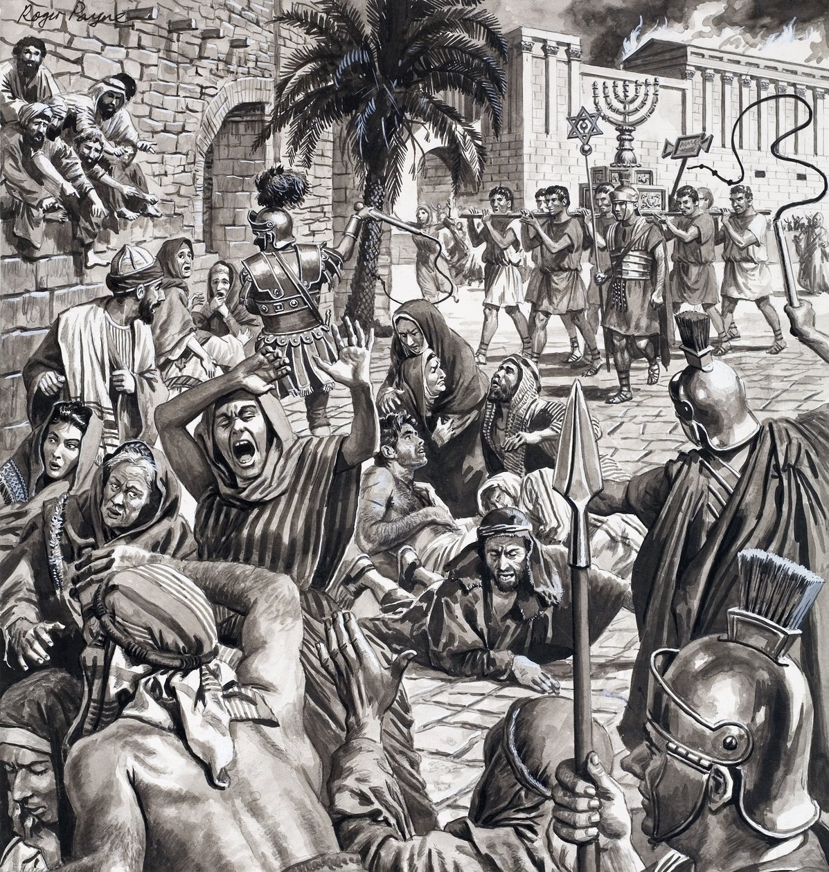 Den stridande bonden, från "Masters of Rome" (gouache på papper) av Roger Payne