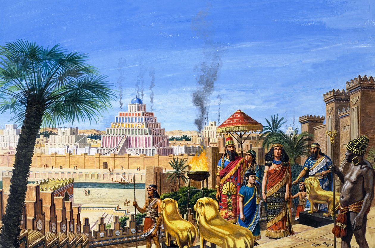 Kungen som höll sig undan, ur "Babylon den mäktige" (gouache på papper) av Roger Payne