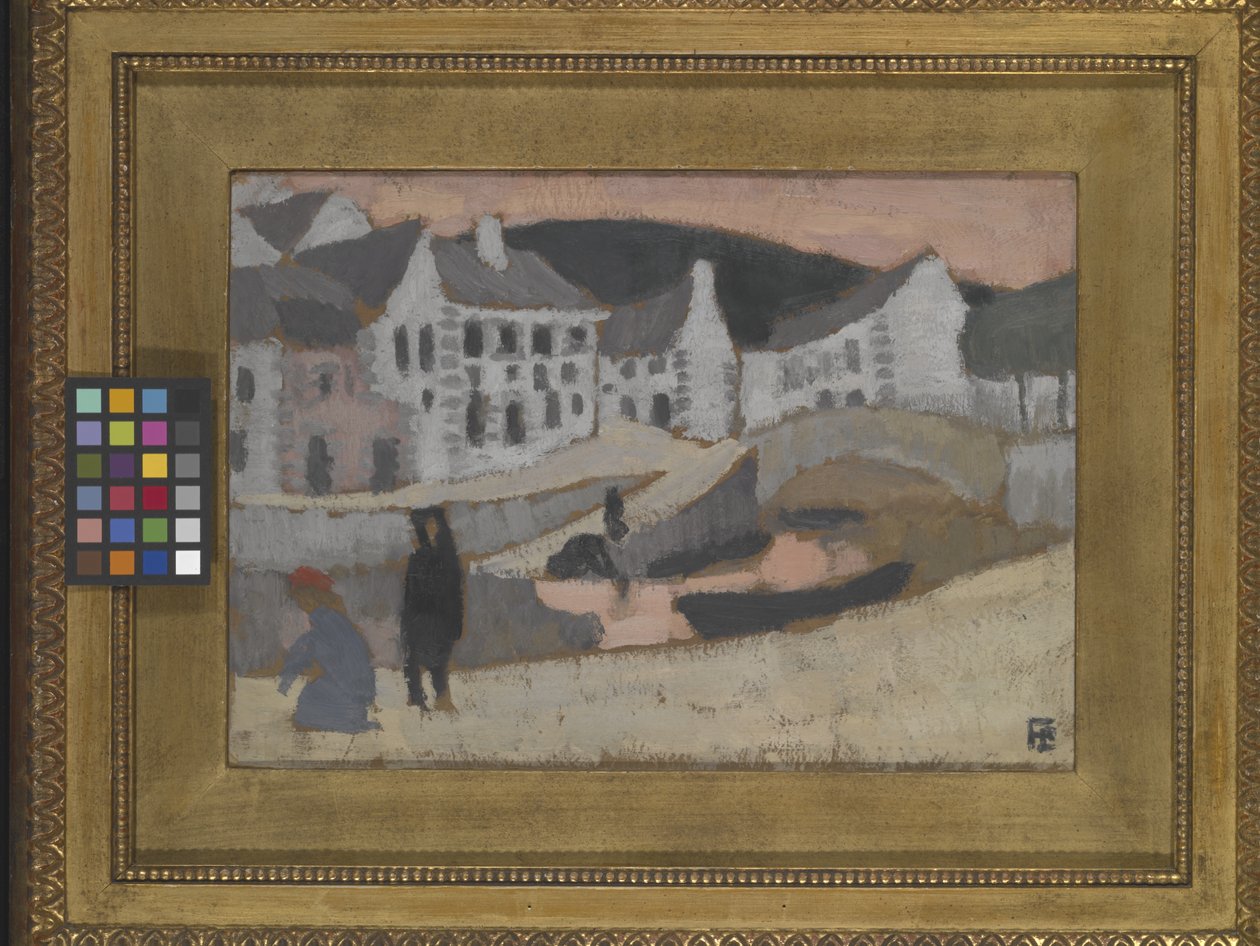 The Canal, Brittany Landscape (olja på komprimerad fiberskiva monterad på masonit) av Roger de La Fresnaye