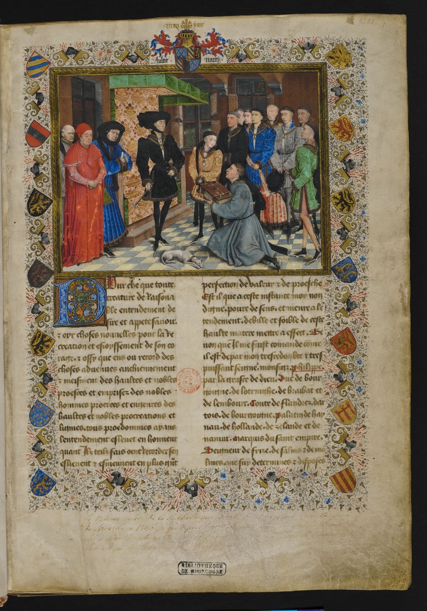 Jacques de Guise, Chroniques de Hainaut, frontispiece av Rogier van der Weyden