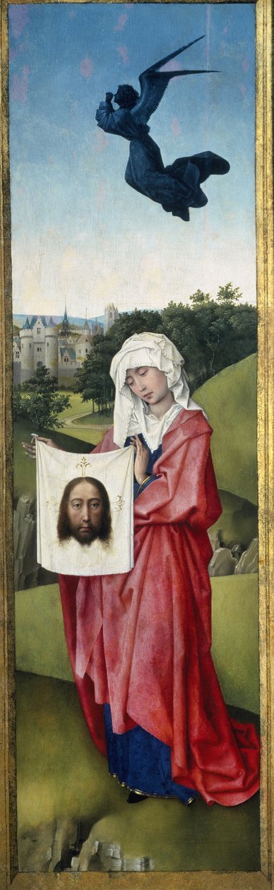 Saint Veronica, Crucifixion Triptych, c.1445 (olja på ekpanel) av Rogier van der Weyden
