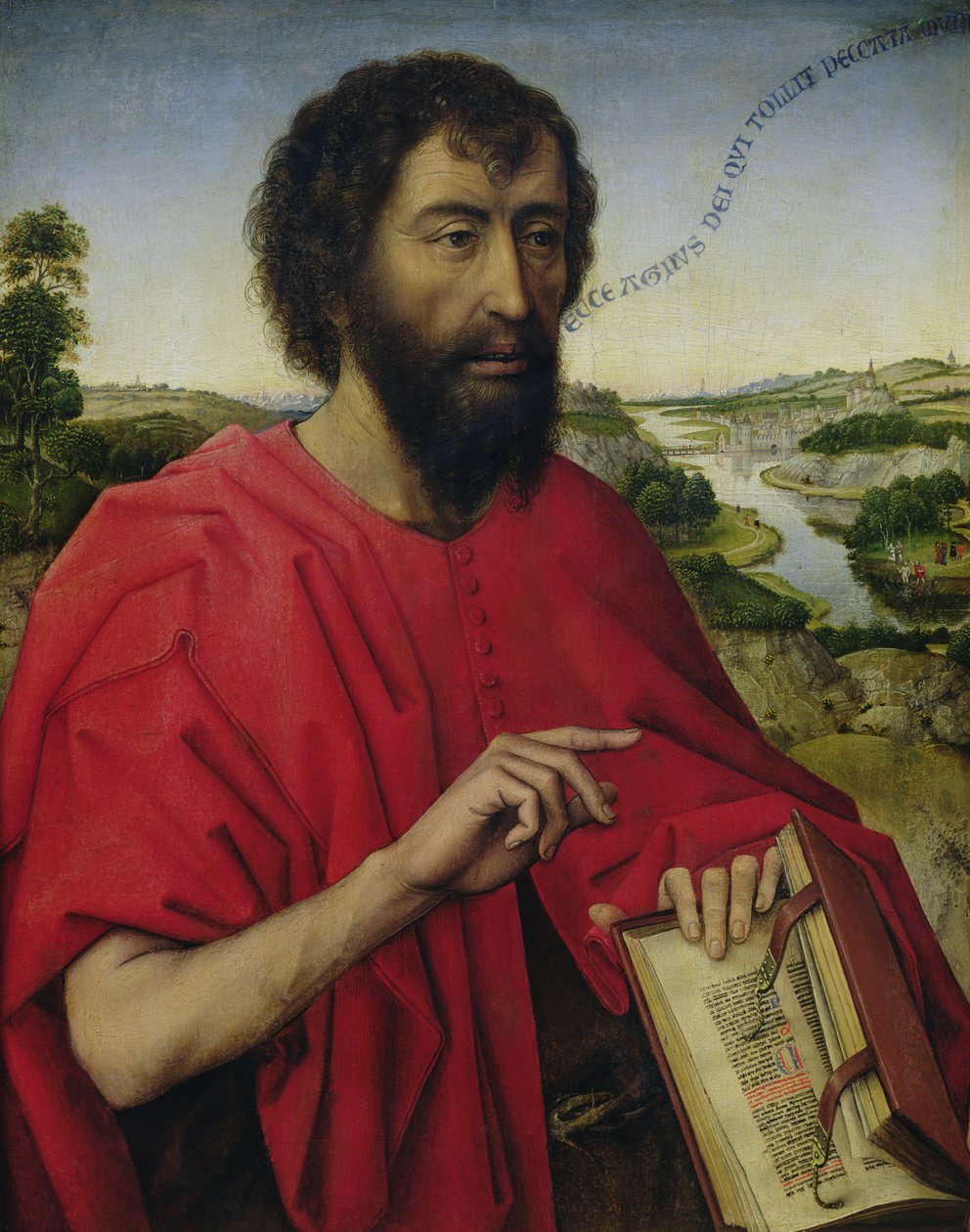 Johannes Döparen, vänstra panelen av Triptyken av familjen Braque av Rogier van der Weyden