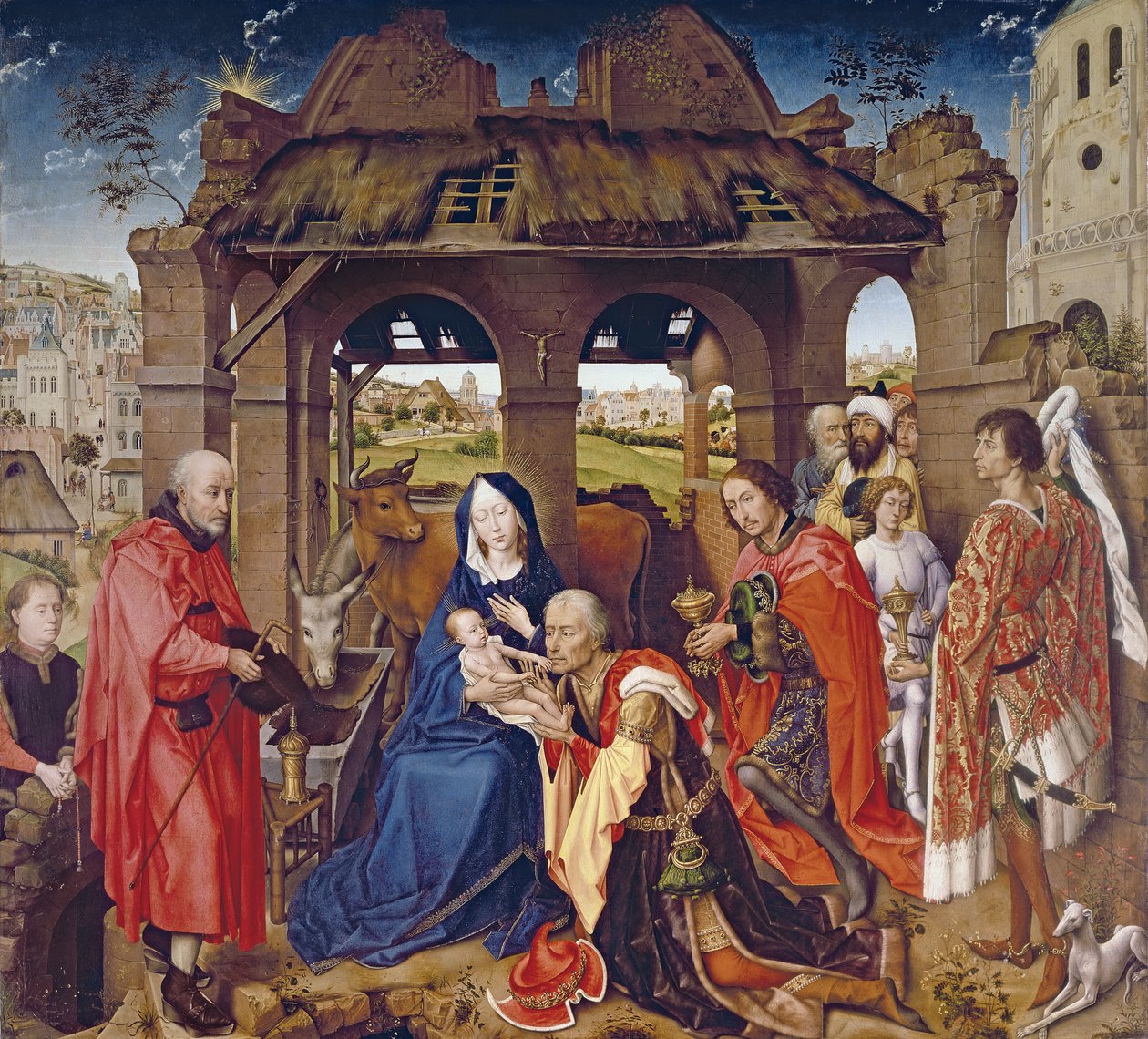 De vise kungarnas tillbedjan, ca 1455 (ekpanel) av Rogier van der Weyden