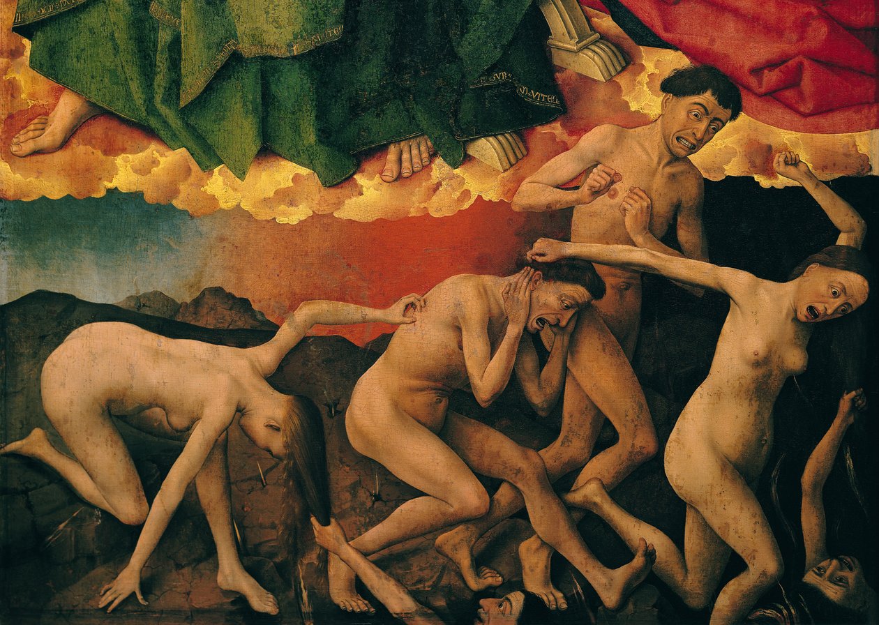 The Last Judgement, detalj om de fördömdas inträde i helvetet, c.1445-50 av Rogier van der Weyden