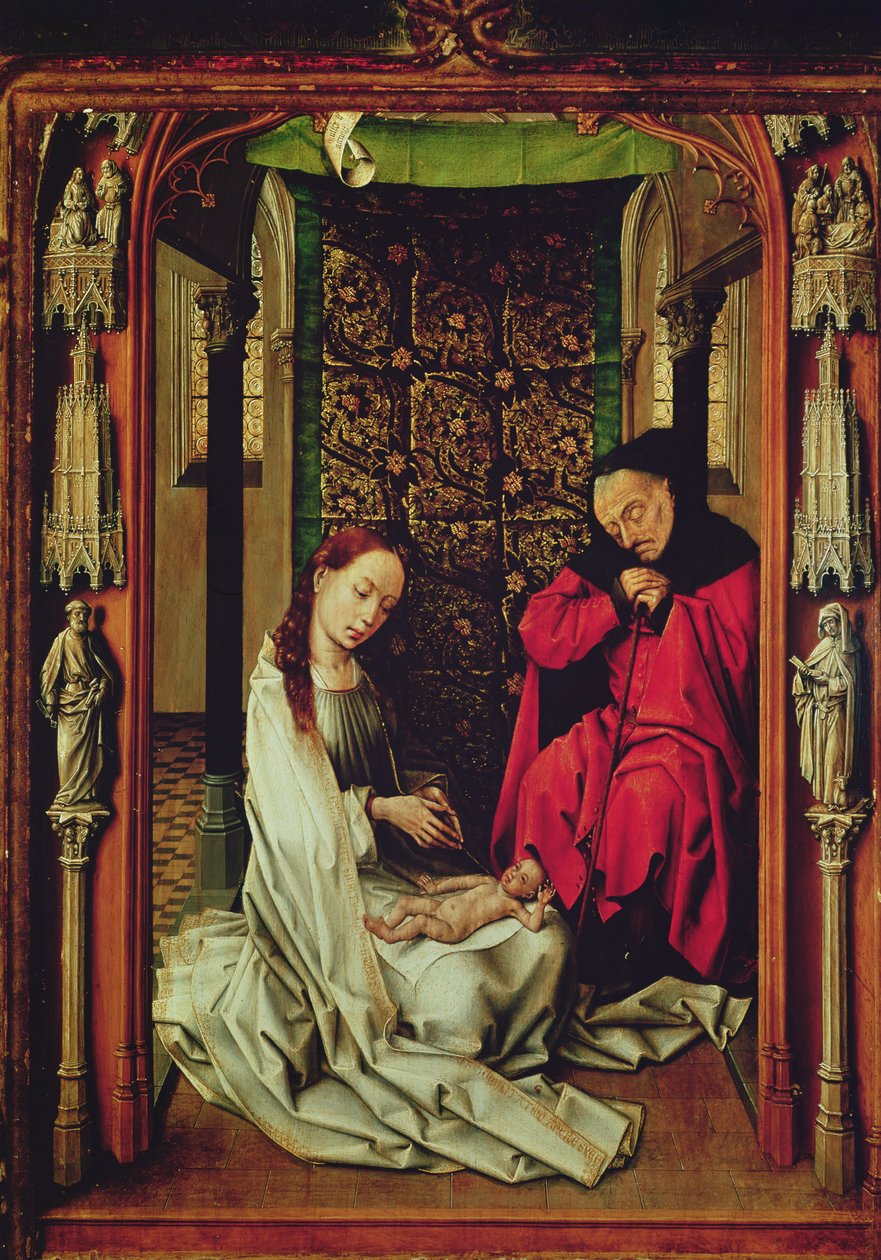 The Nativity, venstre fløj af en triptykon, ca. 1496 swed av Rogier van der Weyden
