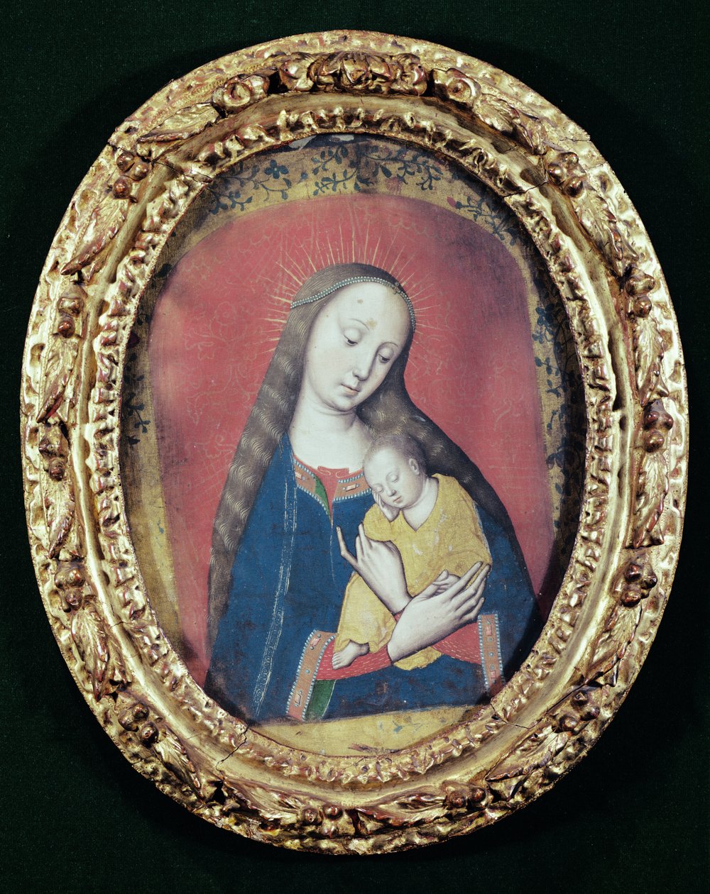 Jungfru och barn som sover (gouache på tyg) av Rogier van der Weyden