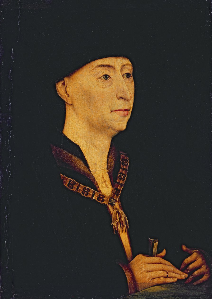 Filip den gode (1396-1467) hertig av Bourgogne (1419-67) (olja på panel) av Rogier van der (after) Weyden