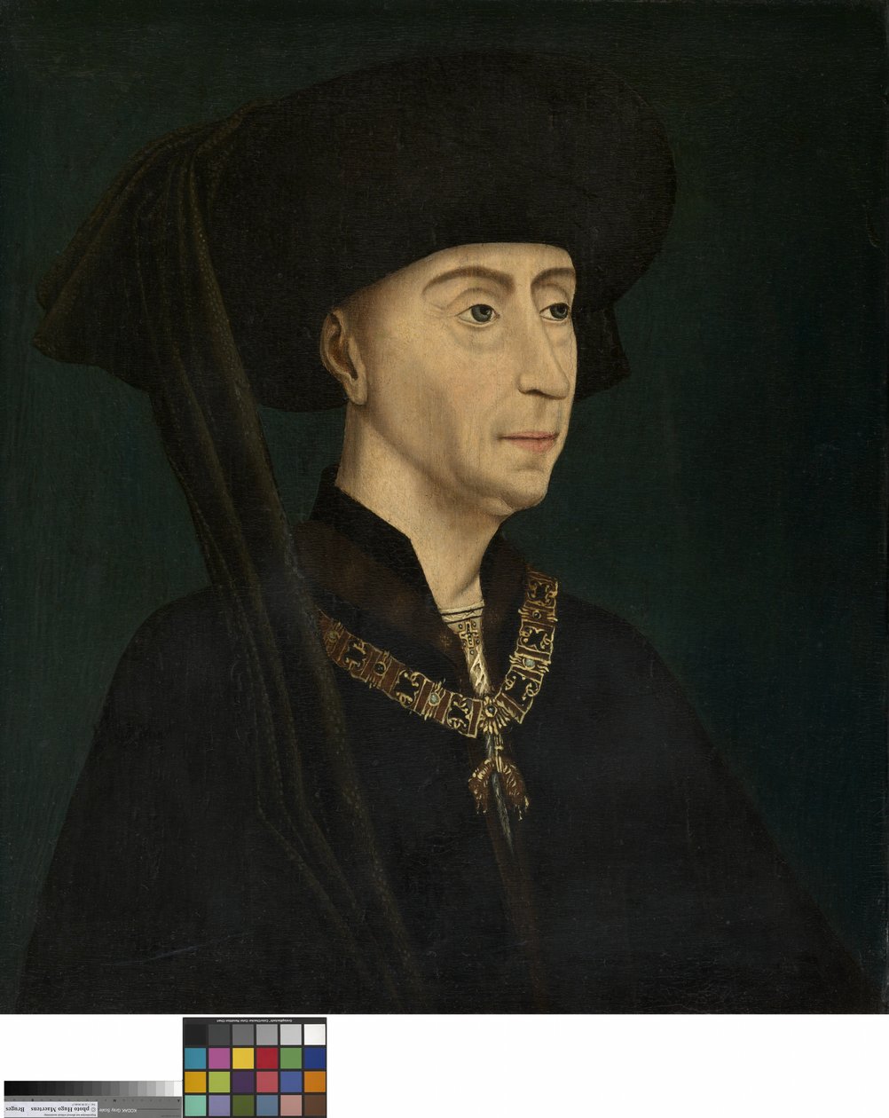 Porträtt av Filip den gode (olja på panel) av Rogier van der (after) Weyden