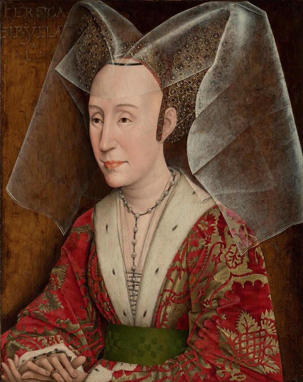 Porträtt av Isabella av Portugal, ca 1450 (olja på panel) av Rogier van der (workshop of) Weyden