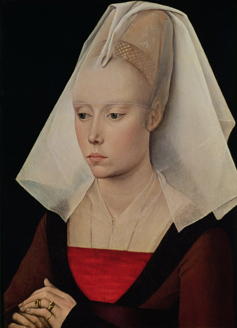 Porträtt av en dam, ca 1450-60 (olja på ekpanel) av Rogier van der (workshop of) Weyden