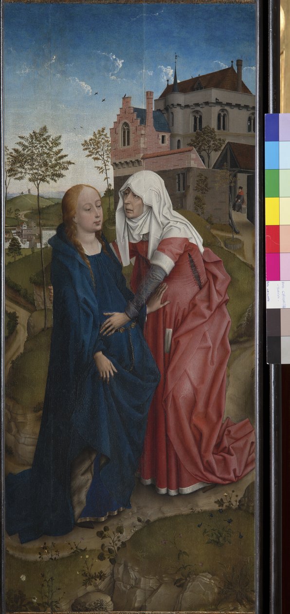 Visitationen, ca 1435 (tempera och olja på trä) av Rogier van der (workshop of) Weyden