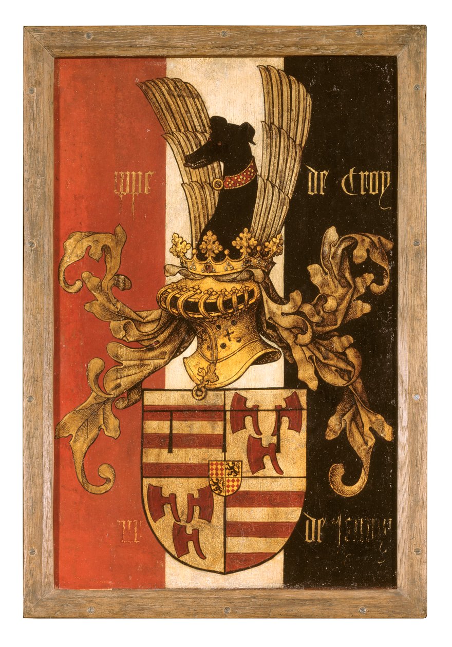 Vapen av familjen de Croy (olja på panel) (par till 471140) av Rogier van der Weyden