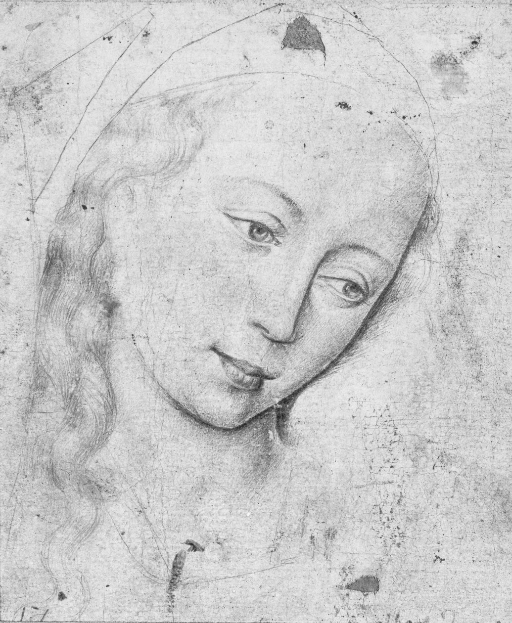 Jungfruns huvud (bw print) av Rogier van der Weyden