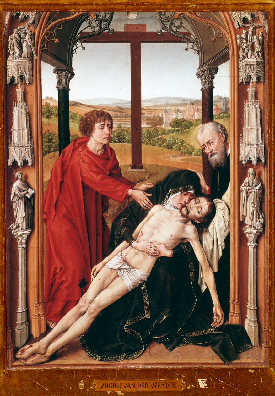 Pieta målning av Rogier van der Weyden (ca 1400-1464) 1435-1438 Granada, kungliga kapellet Spanien av Rogier van der Weyden