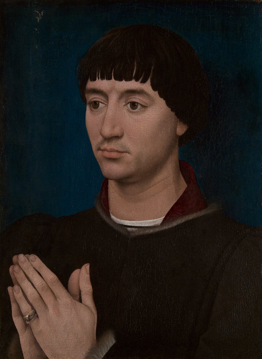 Porträtt av Jean Gros (recto); Jean Gros vapensköld (verso) av Rogier van der Weyden
