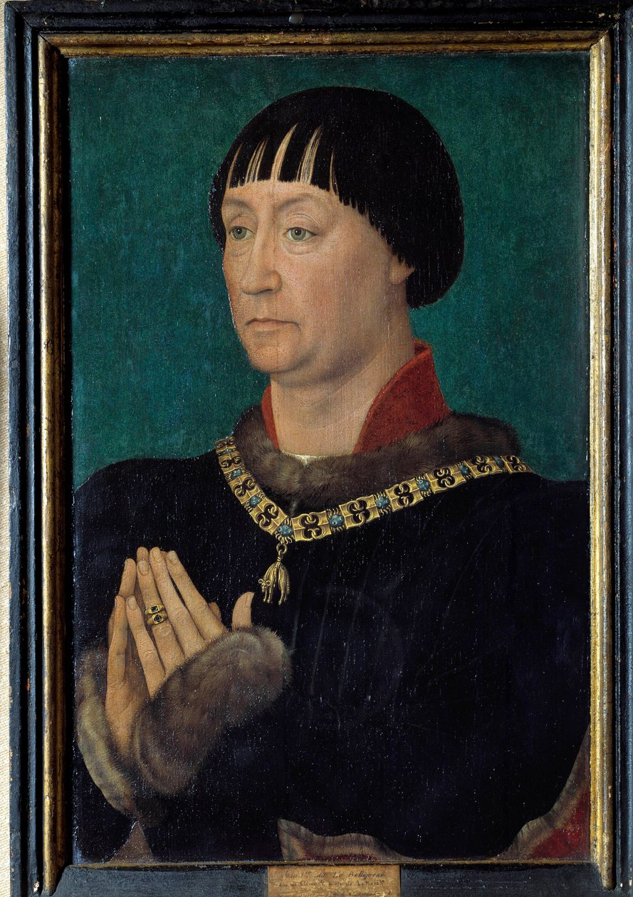 Porträtt av Johannes I sa Belliqueux, hertig av Cleves (1419-1481) Målning av Rogier (Roger) van der Weyden (1400-1464) 1400-talet sön. 0,49x0,31 m. av Rogier van der Weyden