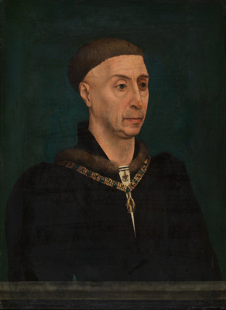 Porträtt av Filip den gode (1396-1467), hertig av Burgund (olja på trä) av Rogier van der Weyden