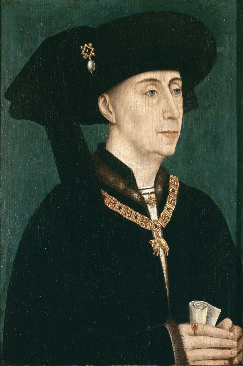 Porträtt av Filip den gode 1396-1467, efter 1450 av Rogier van der, Weyden