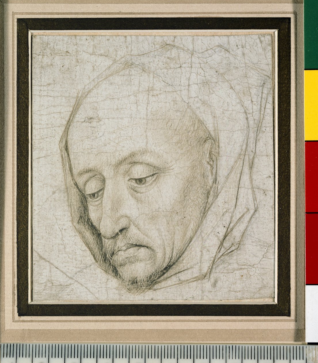 Studie av en gammal mans huvud, 1400-talet (silverspets på papper) av Rogier van der Weyden