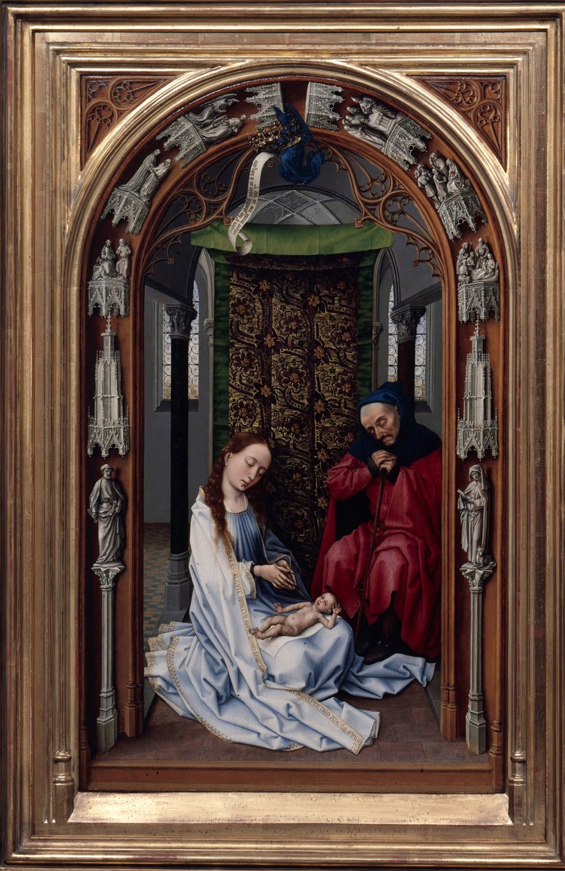 Our Lady Miraflores altare, vänster panel, ca. 1440 av Rogier van der Weyden