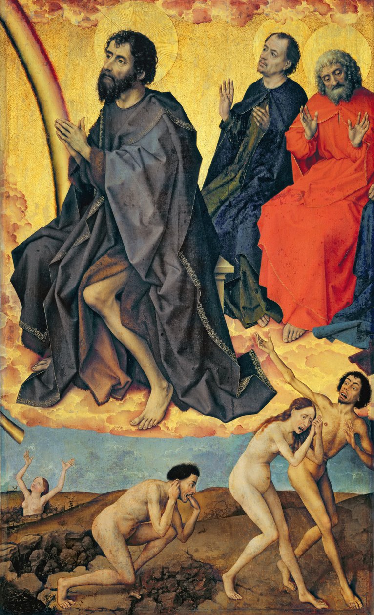 De fördömda på väg till helvetet och de heligas himmelrike, från den sista domen, ca 1445-50 av Rogier van der Weyden