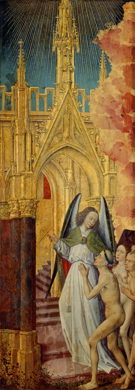 De goda leds till himlen, detalj från Den sista domen, ca 1451 (se 20546-50 och 21041). av Rogier van der Weyden