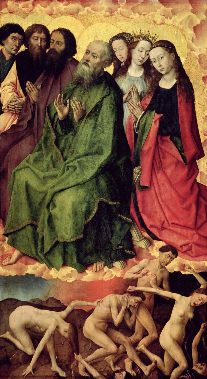 The Last Judgement, de fördömdas inträde till helvetet, c.1445-50 (olja på panel) av Rogier van der Weyden