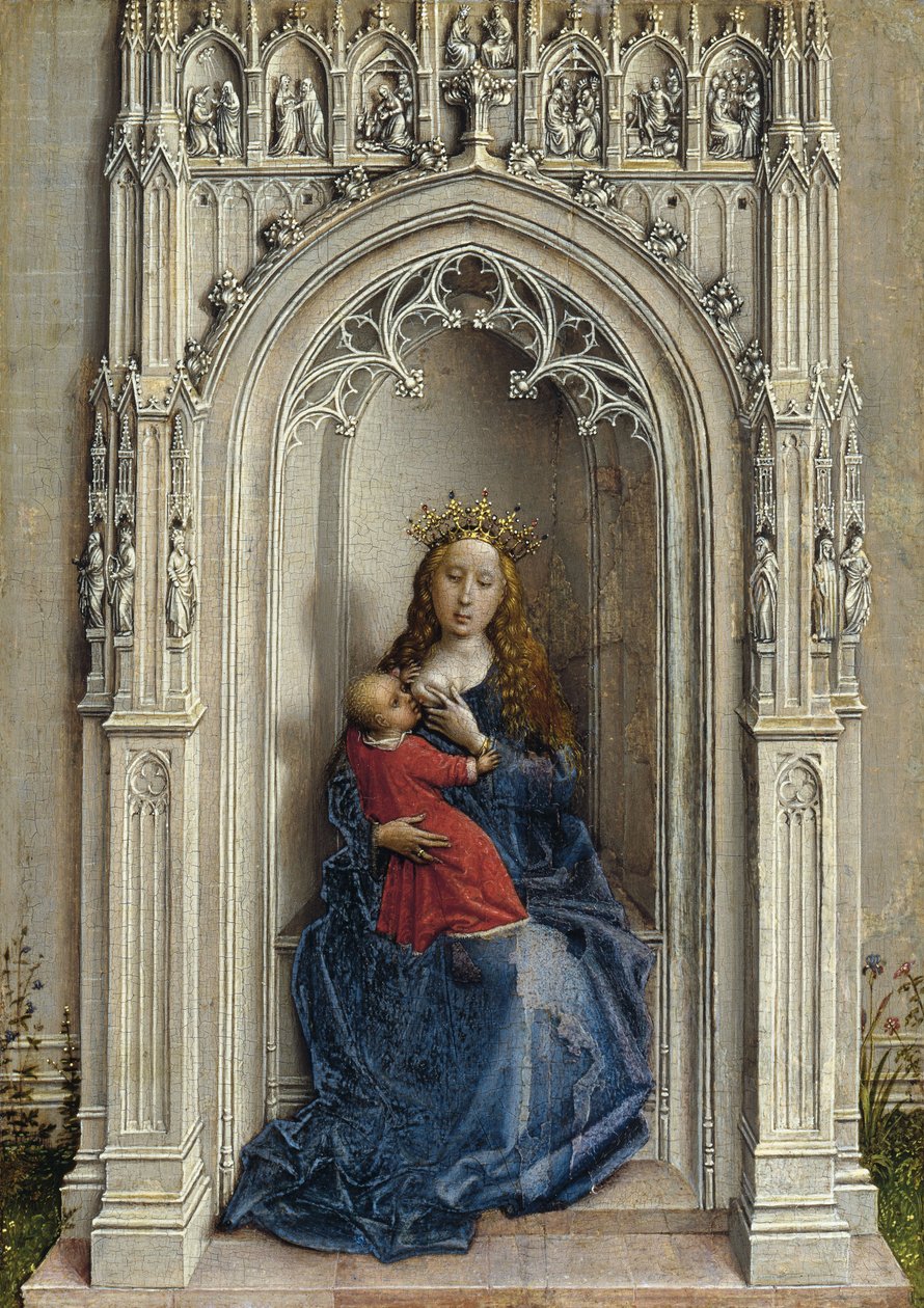 Jungfrun och barnet tronade, ca. 1433 av Rogier van der Weyden