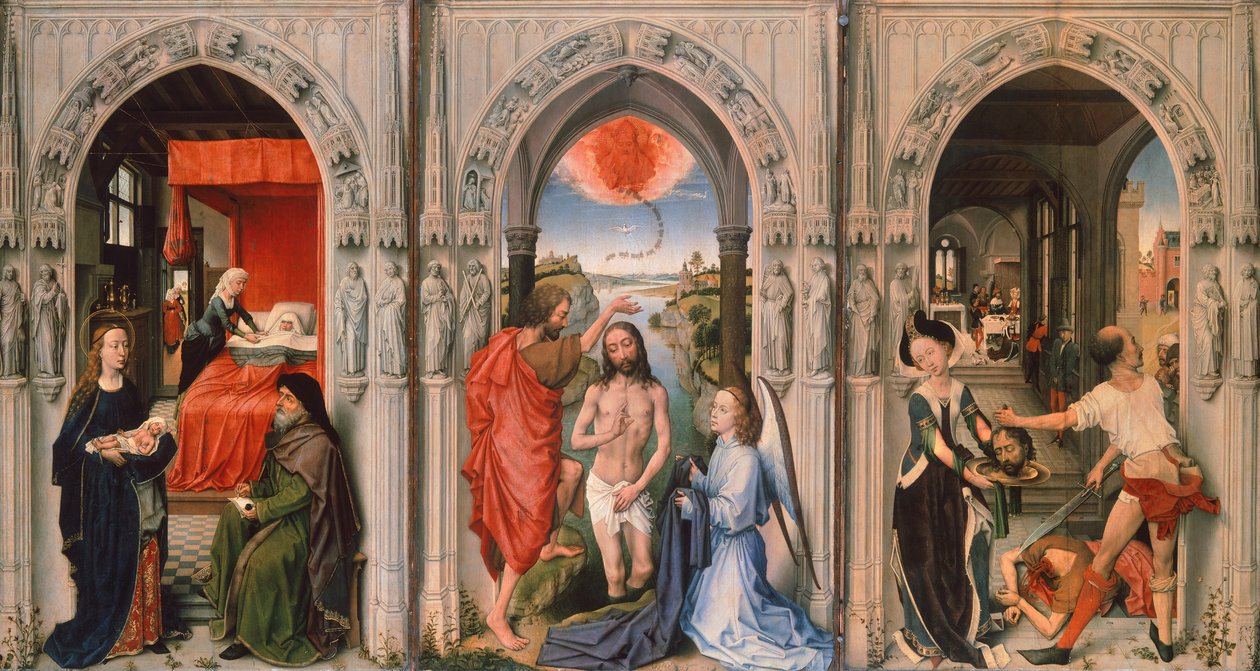 Triptyk av Baptist av Rogier van der Weyden (1399-1464) av Rogier van der Weyden