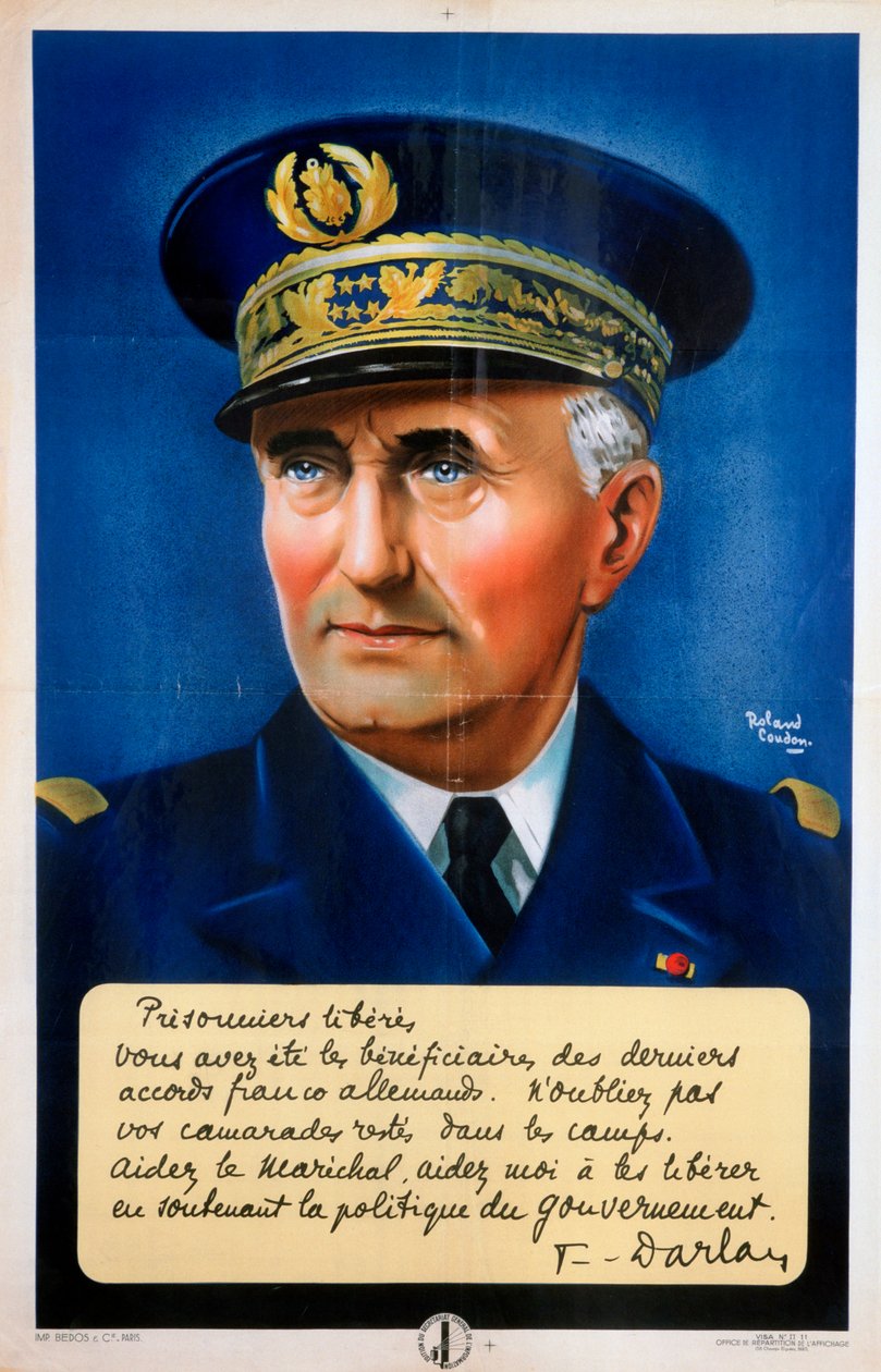 Amiral Darlan, Vichy fransk propagandaaffisch, c1940-1942 av Roland Coudon