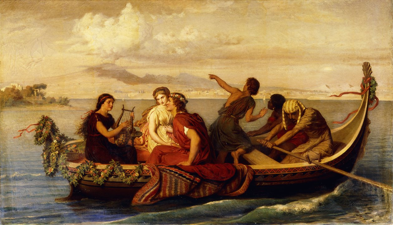 Flykten från Pompeji, 1871 av Roland Risse